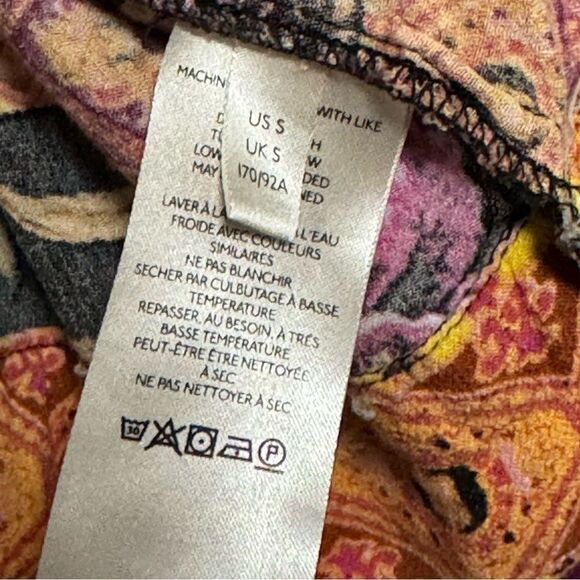 FREE PEOPLE Catch Me If You Can Top 3/4 Sleeve Cropped Boho V-neck Size Small - Picture 4 of 9